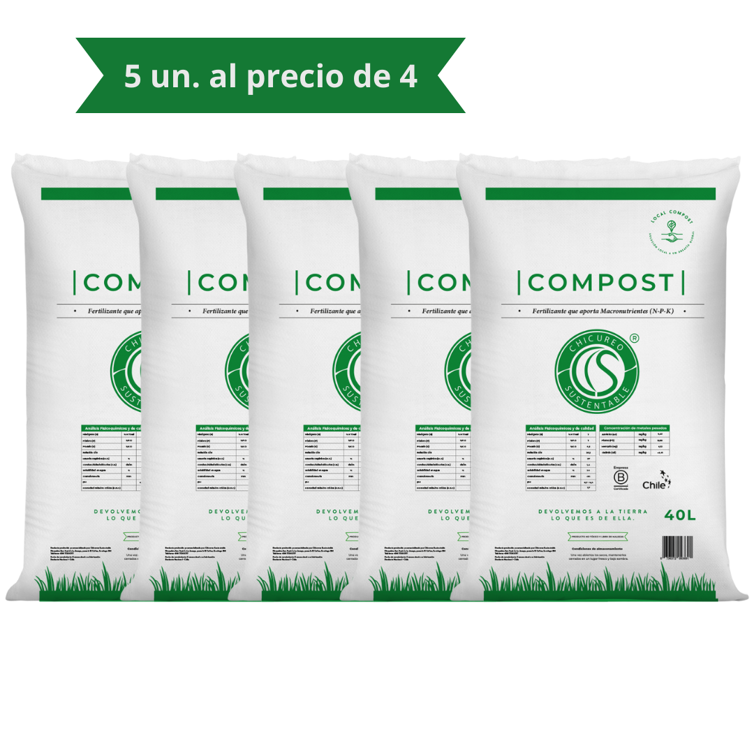 Pack 5 Compost 40L – Chicureo sustentable