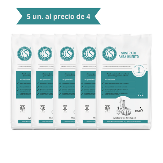Pack 5 Sustrato Huerto 50L